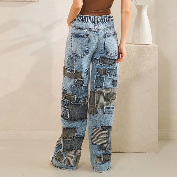 Oli & Hali Blue Patchwork Jeans - Picture 4 of 5